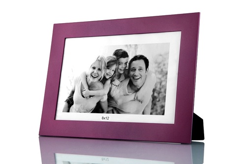 Photo Frame - Wood, 8x10 Inches, Purple | Elegant Design, Durable Material, Acrylic Glass, Easel Back Stand, Gift Box Packaging