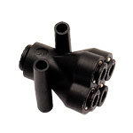 3144 - Plastic Y Piece Multiple Equal and Unequal, Vacuum 28" Hg, 20 Bar Pressure, -20 to +80°C, Fast Assembly, Durable, Compact Design