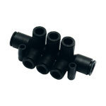 3306 - Durable Plastic Multiple Elbow with Fixing Holes, Up to 20 Bar Pressure, Compact Design, Full Airflow, Easy Connection