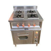 4 Burner Range With Oven For Hotels And Restaurants