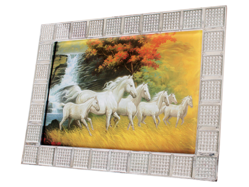 Latest Design Photo Frame - Glass & Wood, 8x10 Inches, Silver | Elegant Design, Acrylic Glass, Easel Back Stand