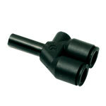 3142 - Plastic Plug-In Equal and Unequal Single Y Piece, 20 Bar Pressure, Vacuum 28" Hg, Compact Design, RoHS Compliant