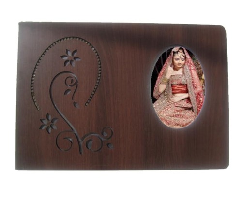 Wooden Wedding Album Cover - Color: Brown