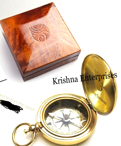 Brass Compass With Box