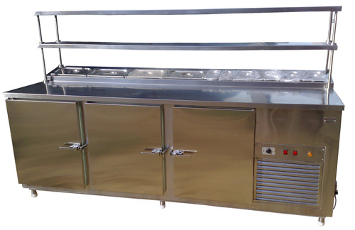 Work Top Refrigerator with Over head shelves for hotels and restaurants