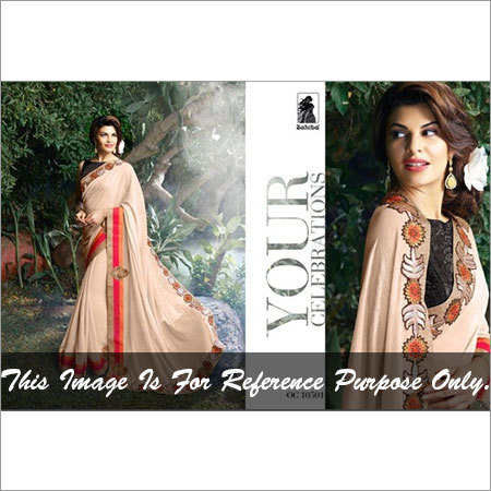 Thread embroidered sarees