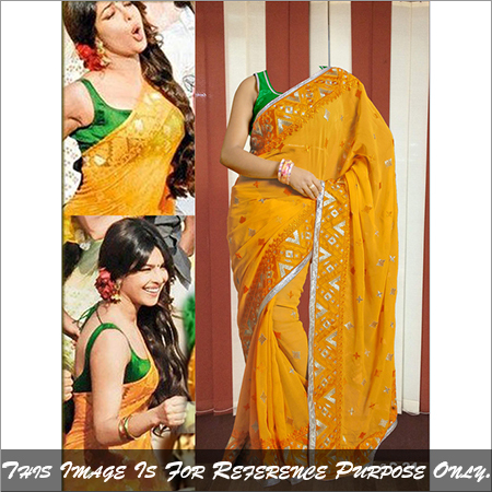 gc-21 - Fabric Georgette Embroidered Yellow Sleeveless Dress | Dry Clean, Washable, No Fade, Suitable for Rainy, Spring, Summer, Winter Seasons