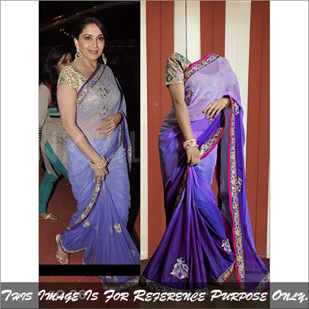 gc-36 - Georgette Ethnic Dress, Blue Color, Embroidered Pattern, All Season, Washable, Sleeveless Style