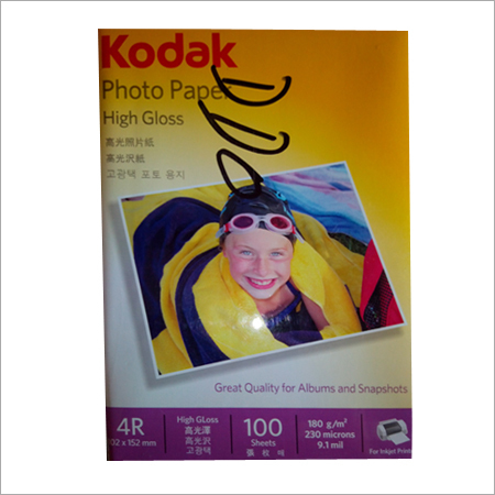 Kodak Photo Paper - Resin-Coated, 4R Size, 100 Sheets | Durable, Fine Finish, High Gloss, Eye-Catching Design, High Strength