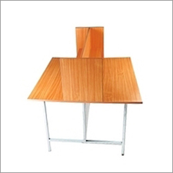 Library Table - Metal & Wood, 48x48x30 inches, Glossy Brown | Attractive Design, Durable Build, Easy Assembly, Stylish Look, Space Saving