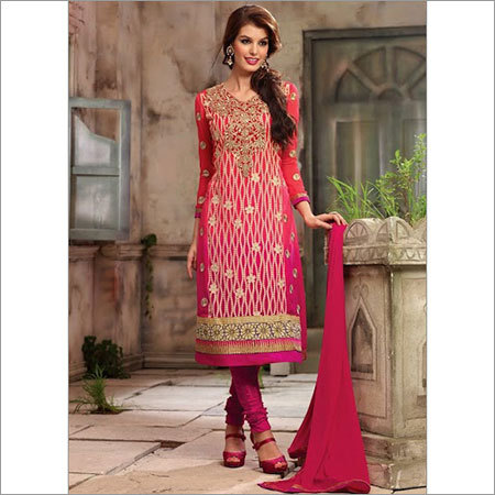 Lace Work Churidhar Suit