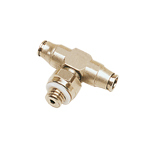 3298 - Male Stud Branch Tee M3 And M5 Thread 90 Degree Angle Compact Strong Full Air Flow Quality Control Traceability
