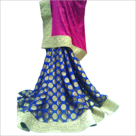 Pink Blue Sari