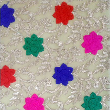 Embroidered Fabrics on Net Work Basis