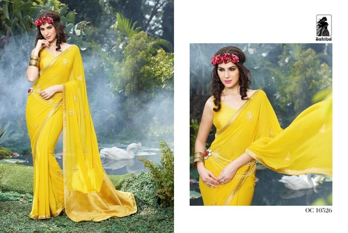 Charming Yellow Saree