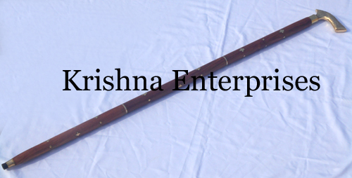 Brass Nautical Walking Stick - 92 cm Wood & Brass, Polished Finish, Handcrafted Nautical Handle