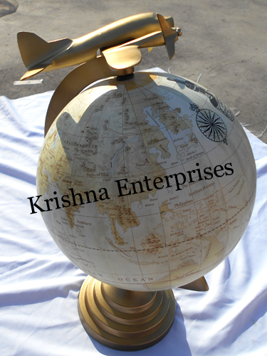 Nautical World Globe With Aeroplane