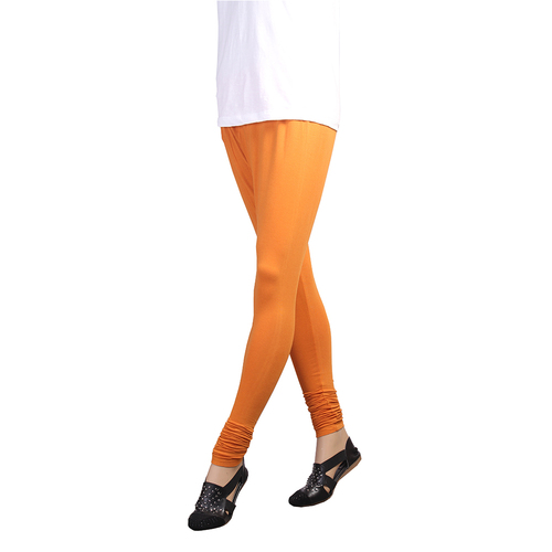 Cotton Designer Leggings - Full Length, Orange, Multiple Sizes | Stylish Pattern, Smooth Texture, Wrinkle-Free, Elegant Look