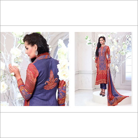 Red and Purple Printed Suit