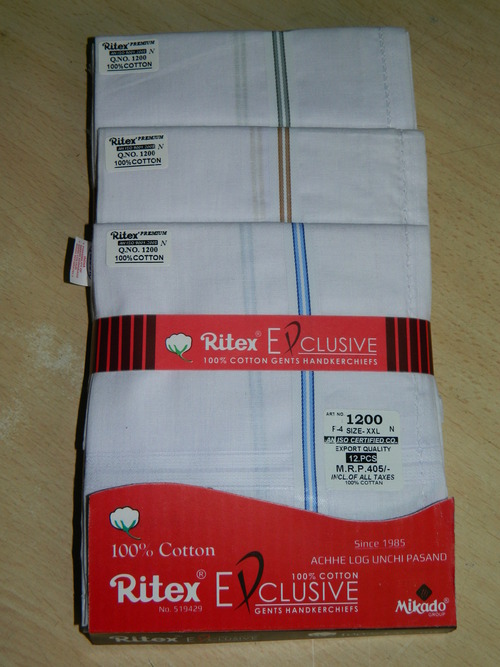 Ritex Loose Cotton Handkerchiefs - 12 Pcs. Pack