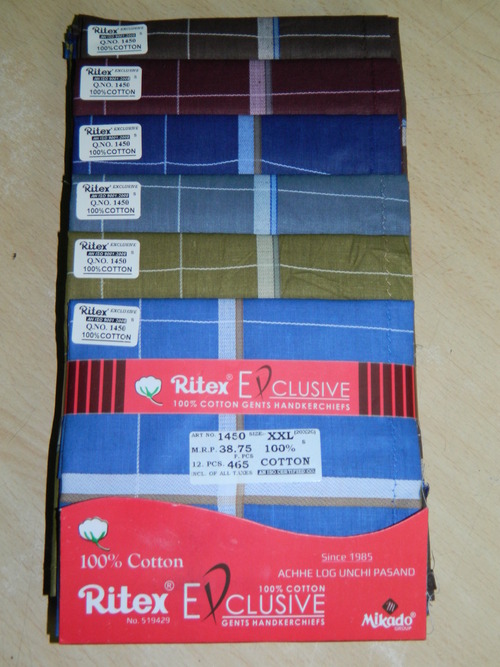 Ritex Loose Cotton Handkerchiefs - 12 Pcs. Pack