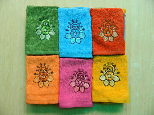 Face Towals - Cotton 10x10 cm Multicolor, Soft Absorbent Reusable Decorative 12pcs Pack
