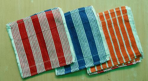 Face Towels - Cotton, 10x10 cm, Red, 12-Pack | Soft, Absorbent, Durable, Reusable