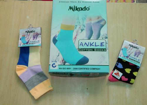 Mikado Ladies Cotton Ankle Socks