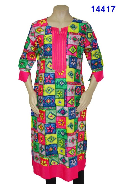 Colored Cotton Kurtis