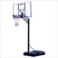 Basketball Goalposts - Transparent Shatter Proof 3mm Polycarbonate Back Board, Adjustable Height 7.5 Ft To 10 Ft, Corrosion Resistant Finish, Easy To Install, Low Maintenance, Durable Vinyl Heavy Duty Base With Transport Wheel