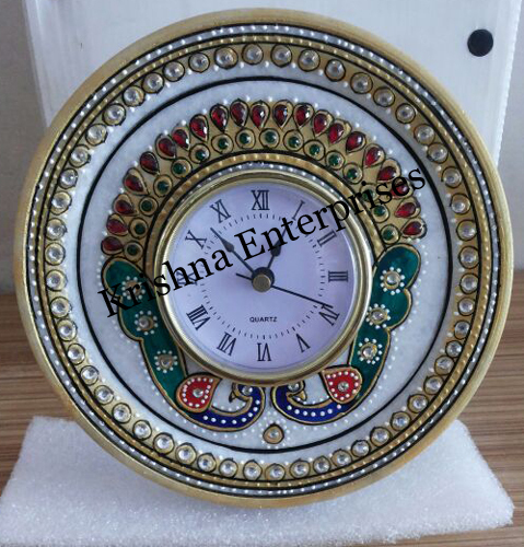 Round Style Designer Marble Clock