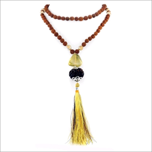 9 Mukhi Rudraksha with Citrine Gemstone Rudraksha Mala