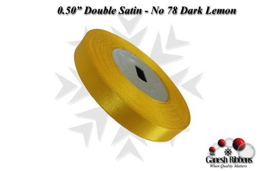 Double Satin Ribbons - Dark Lemon