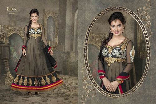 Semi Stitched Anarkali Suit