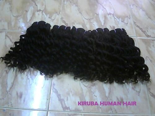 Black Kinky Curly Human Hair Wig