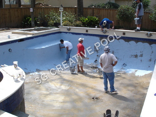 Swimming Pool Waterproofing Contractor By SG CREATIVE POOL