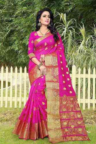 Magenta Exclusive Weaving Silk Sarees