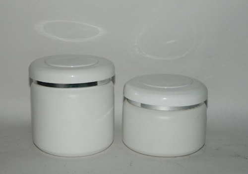 Cream Spa Jar - Plastic Standard Size White Color Round Shape - Narrow Flip Top Lid Ideal for Creams Lotions and Ointments