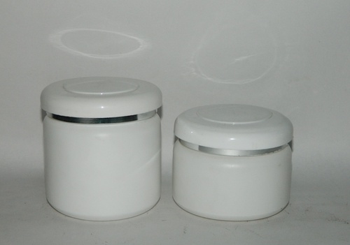 Cream Plastic Jar - Color: White