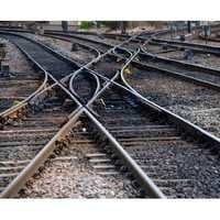 Rail Turnouts - Steel, Standard Gauge, 10m Switch Length, 1000kg Weight | Double Slip Design, Bolted Installation, Frog Configuration