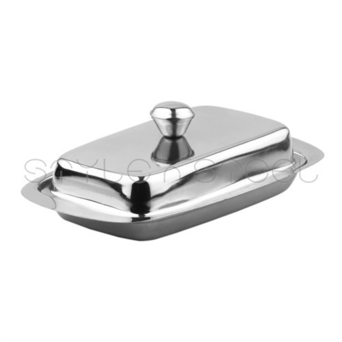 Butter Dish - Stainless Steel, 500 ml | Lightweight, Seamless Finish, Corrosion Resistant, Contemporary Design
