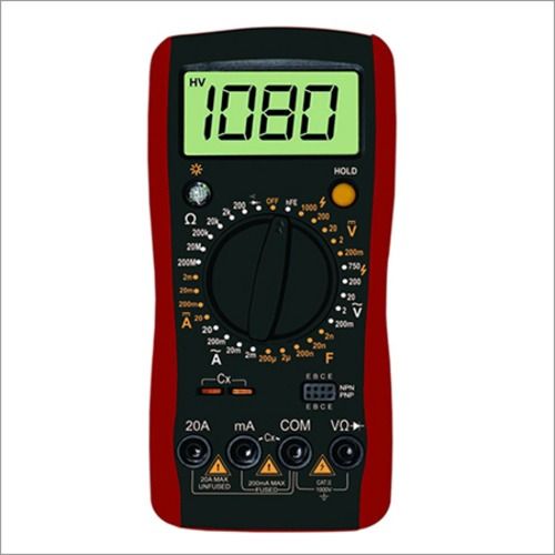 Red And Black 3 1/2 Digital Multimeter With Capacitance