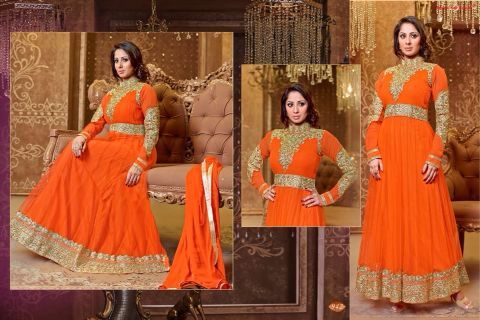 Georgette With Net Anarkali 