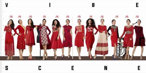 Valentine Special Red Georgette Kurtis