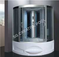 Steam Shower Cabin - Acrylic, Glass, Steel 1200mm X 1200mm X 2100mm | Hydrotherapy, Whirlpool Massage System, Automatic Drainer, Digital Control Panel, Hot And Cold Diverter, Under Water Light, Exhaust Fan, Foot Massager, Fm Radio, Relaxation