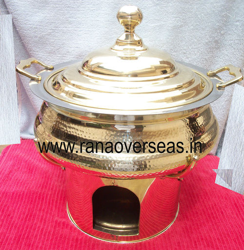 HAMMERRED BRASS CHAFING DISH