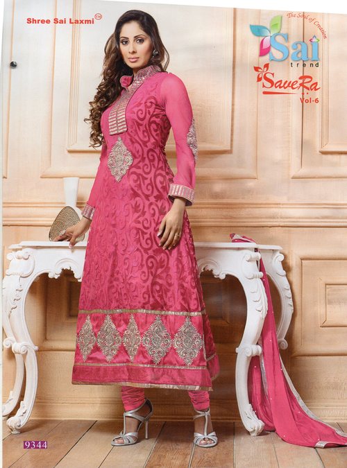 Churidar Salwar Kameez - Cotton, 54 Inches, Pink | Stylish Design, Soft Fabric, Embroidery, Comfortable Fit, Elegant Look