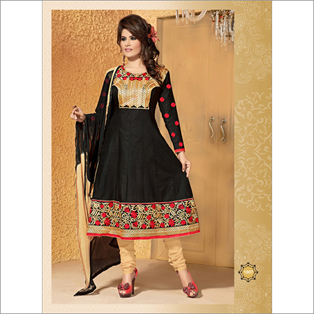 Black & Gold Anarkali - Quality Assured Fabric, Black with Gold Embroidery | Elegant Look, Flawless Finish, Comfortable Fit