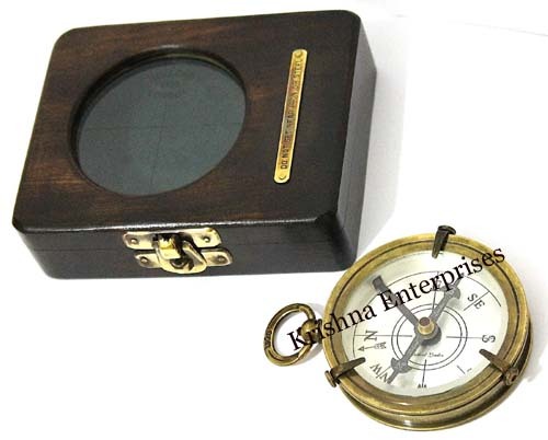 Antique Direction Compass With Box