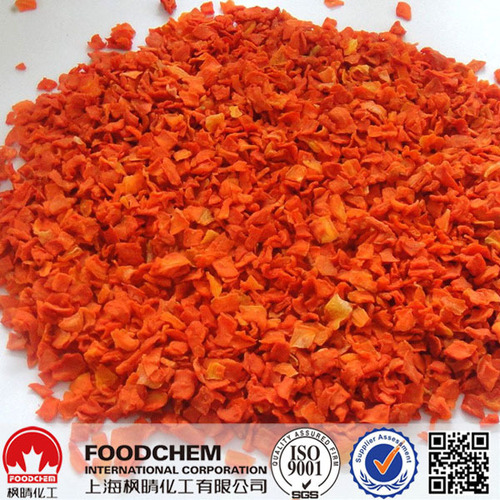 High Quality Carrot A Grade 10x10x3 mm - Reddish-Orange Flakes, 6% Moisture, 8% Sugar, APC 200,000/g Max, E.Coli Negative